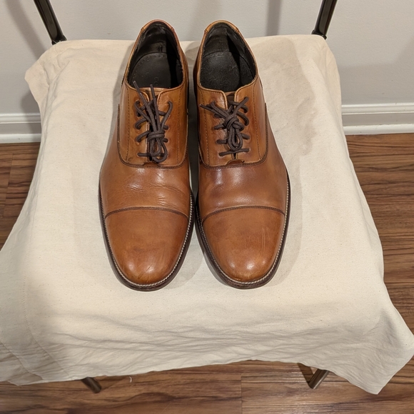 Cole Haan Tan Leather Cap-Toe Derby Shoes main image 6